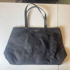 GIVENCHY Parfums Black Nylon Tote Bag Shopper With Leather Handles